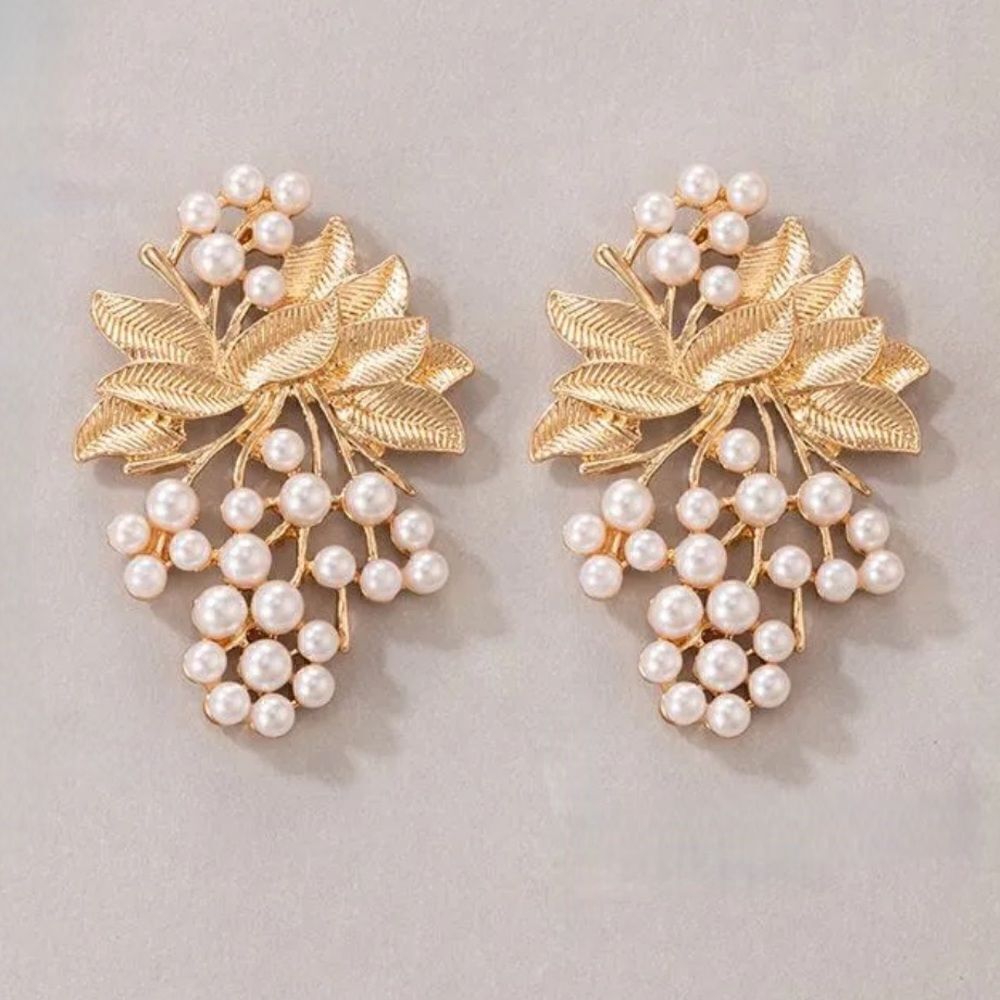 Flower pearl earrings N369